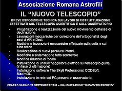 presentazione del nuovo telescopio