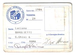 Tessera dell'84 di Luciano Quaglietti