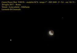 Congiunzione Venere, Luna e Aldebaran